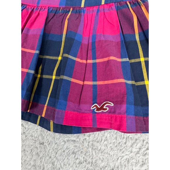 Hollister Womens Plaid Mini Skirt Sz 1 Flared Pink/Blue Cotton Blend 90s Y2K NWT - Picture 2 of 11